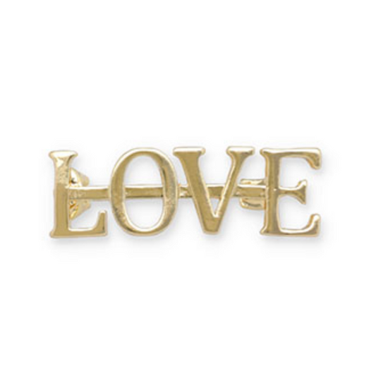 Broche Love dorée