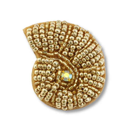 Broche Dorée à Perles