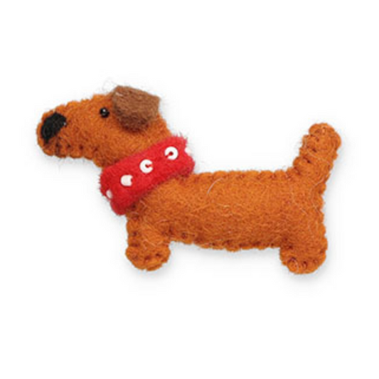 Broche feutrine teckel